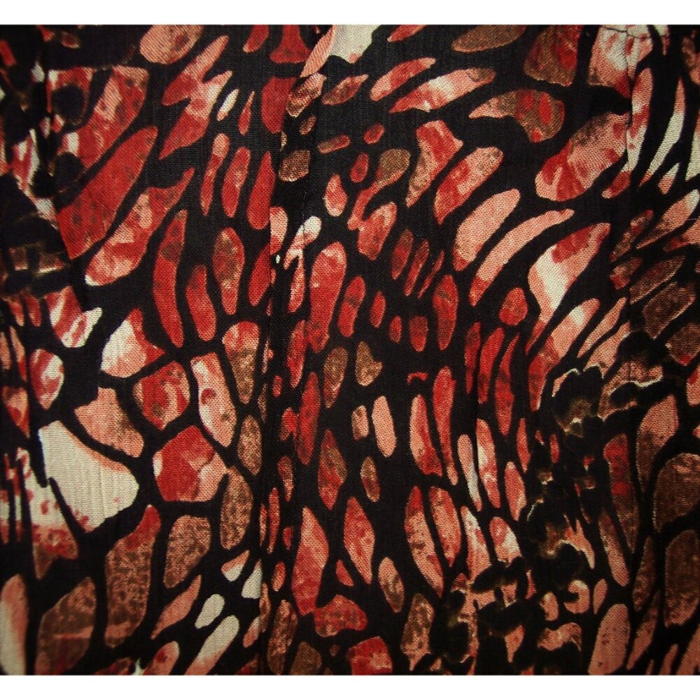 NEW Roaman's 36W Angelina Animal Print Crinkle Crepe Short Sleeve Tunic Top - Picture 9 of 12